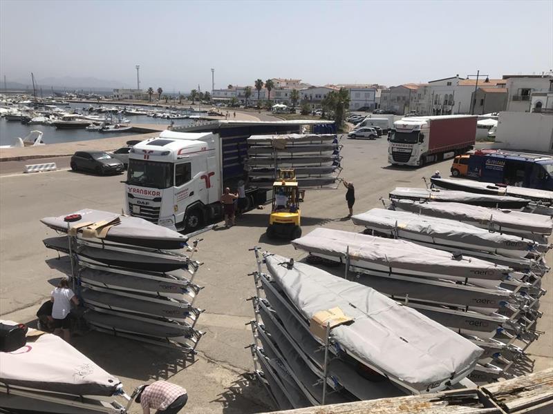 Charter RS Aeros unloaded in Calasetta ahead of the Worlds - photo © Peter Barton