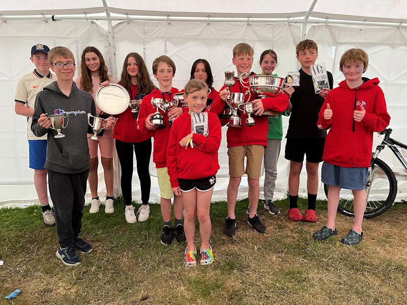 Solway YC Cadet Week - winners with lots of trophies! photo copyright Margaret Purkis taken at Solway Yacht Club