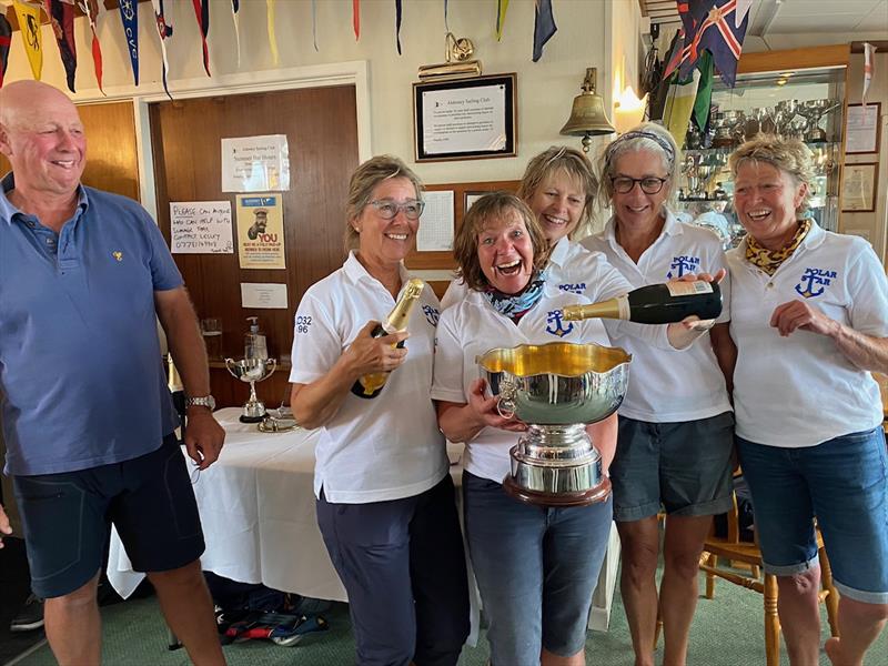 Tess Woodnutt and her all-ladies crew on Polar Star win the Alderney Regatta 2023 photo copyright Ilona Soane-Sands taken at Alderney Sailing Club