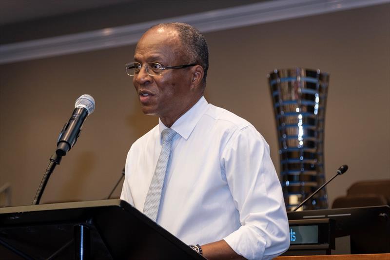 The Ocean Race 2022-23 - 19 September 2023. Prime Minister of Cabo Verde, Ulisses Correia e Silva, speaking at The Ocean Race Summit - Presenting Ocean Rights, at the UN HQ in New York photo copyright Cherie Bridges / The Ocean Race taken at 