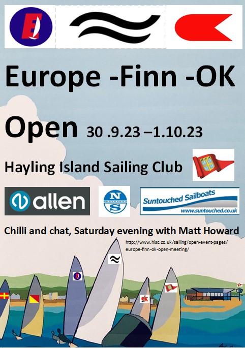 Europe, Finn & OK Open at HISC Poster photo copyright Event Organisers taken at Hayling Island Sailing Club