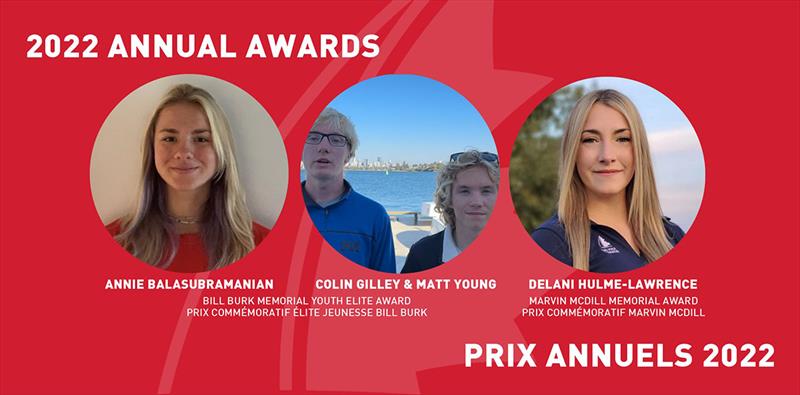 Annie Balasubramanian, Delani Hulme-Lawrence, as well as Colin Gilley and Matt Young honoured as Sail Canada 2022 Annual Award winners photo copyright Sail Canada taken at Sail Canada
