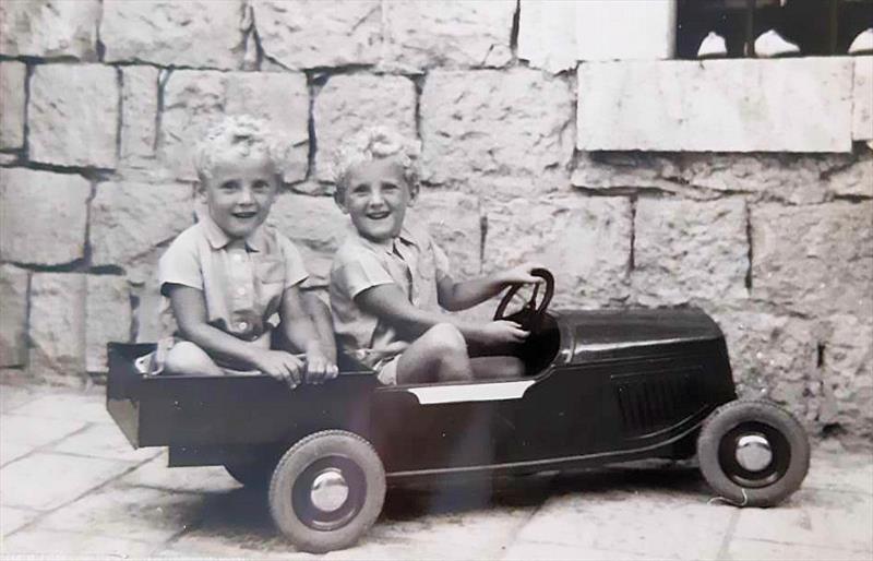 The young Jardine twins. Stuart on the left with Ado driving photo copyright Jardine Family taken at 