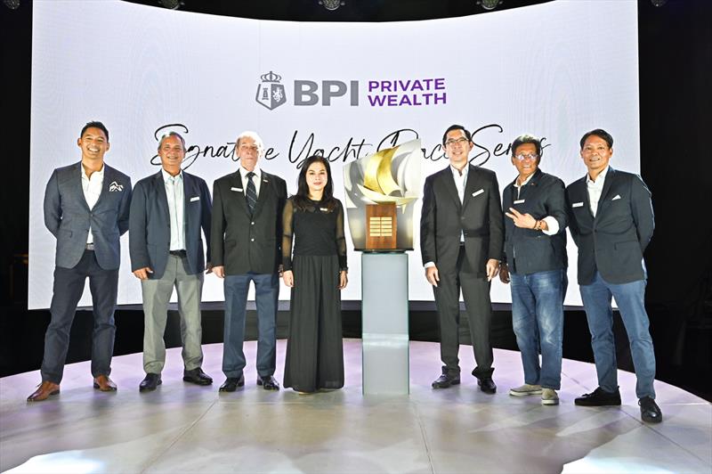 Mark Nelson (MC), Monchu Garcia, Jerry Rollin (PHINSAF), Tere Marcial (BPI Private Wealth), TG Limcaoco (President, BPI), Jun Avecilla, Albert Altura. BPI Private Wealth Signature Yacht Race Series 2023 photo copyright BPI taken at 