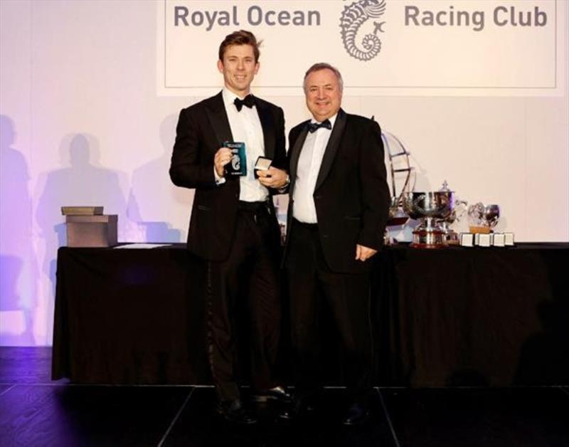 Ned Collier Wakefield collects his prizes for the success of Erik Maris' MOD70 Zoulou - photo © Rich Bowen Photography