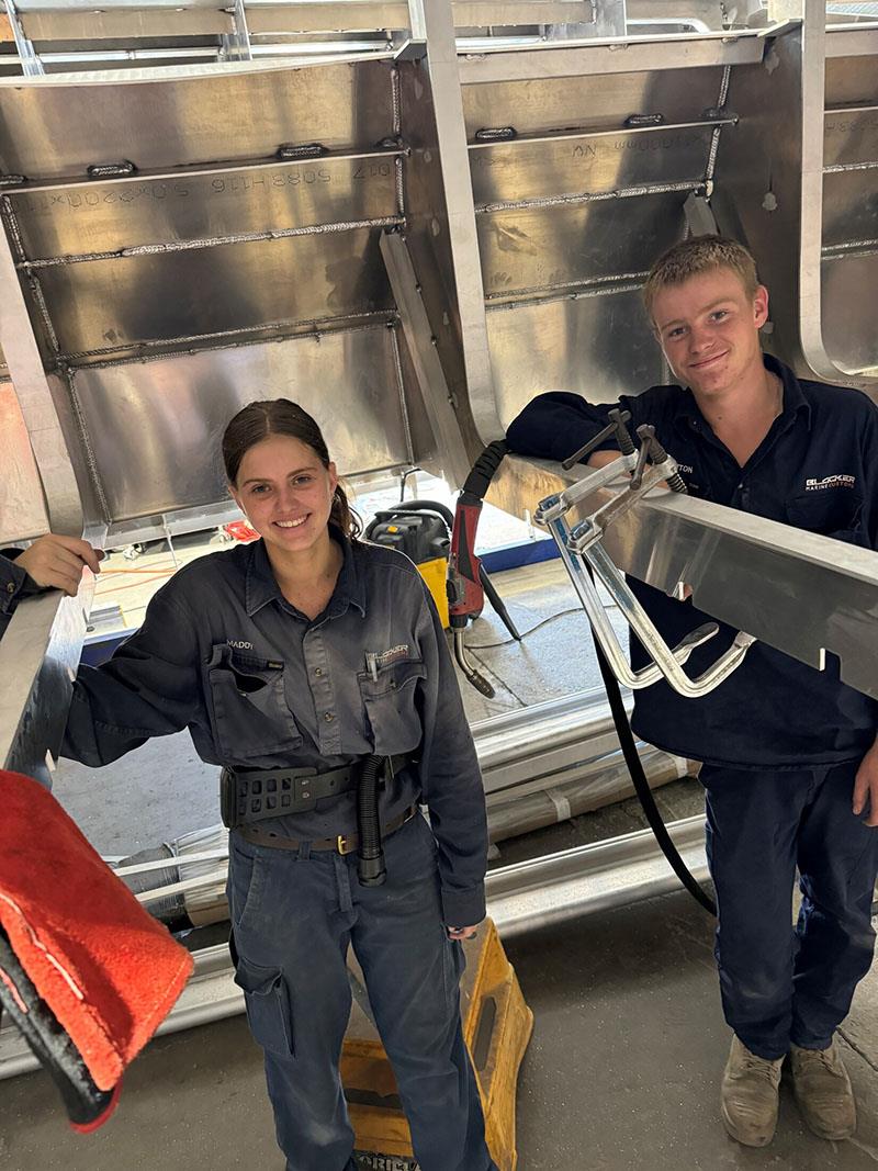 Apprentices at Blacker Marine Customs in Mackay photo copyright Boating Industry Association taken at 