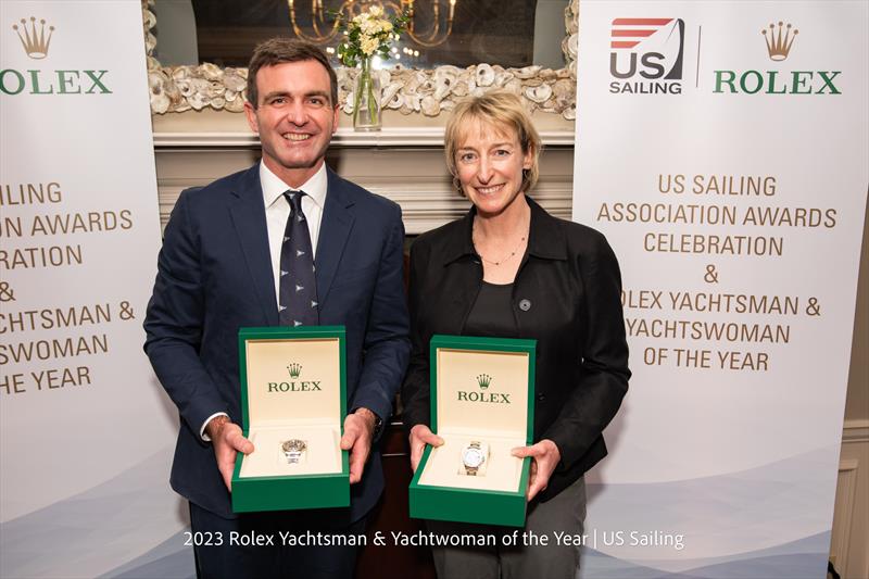 Charlie Enright (Barrington, RI) and Christina Wolfe (Orcas, WA) were awarded the 2023 Rolex Yachtsman and Yachtswoman of the Year Award photo copyright US Sailing taken at 