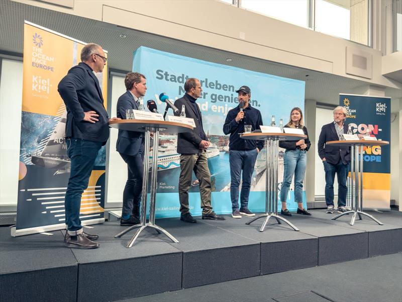 Boris Herrmann at the press conference in Kiel announcing Team Malizia's participation in The Ocean Race Europe 2025 earlier today - photo © Rachel Eismann / Kiel-Marketing