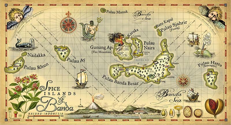 Banda islands map - photo © Shane Granger