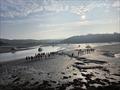 Solway Yacht Club Cadet Week - Glorious Kippford evening with the delights of “Mudlarks”! Tug o' War about to start! © Finlay Train