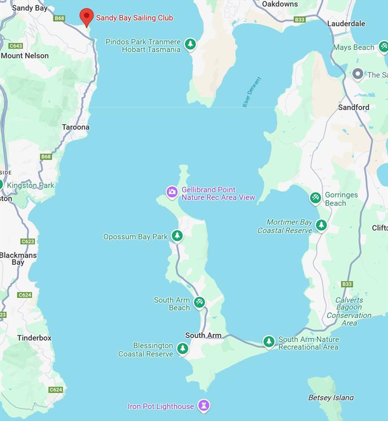 Iron Pot Sailathon map - photo © Sandy Bay Sailing Club