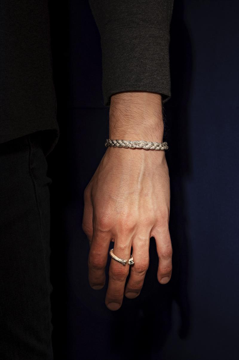 Nautical Bracelet Torque Braid in sterling silver or brass - photo © Angela Lago