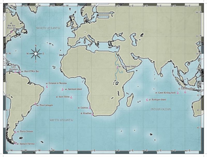 Map of the fifty destinations described in Under Wide and Starry Skies - photo © Nick Coghlan