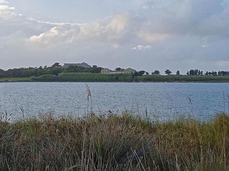 Magoulene Cathedral, set amidst lagoons behind the beach of the desolate Gulf of Lions, forms a backdrop to much of the action in the novel - photo © Paul Weston