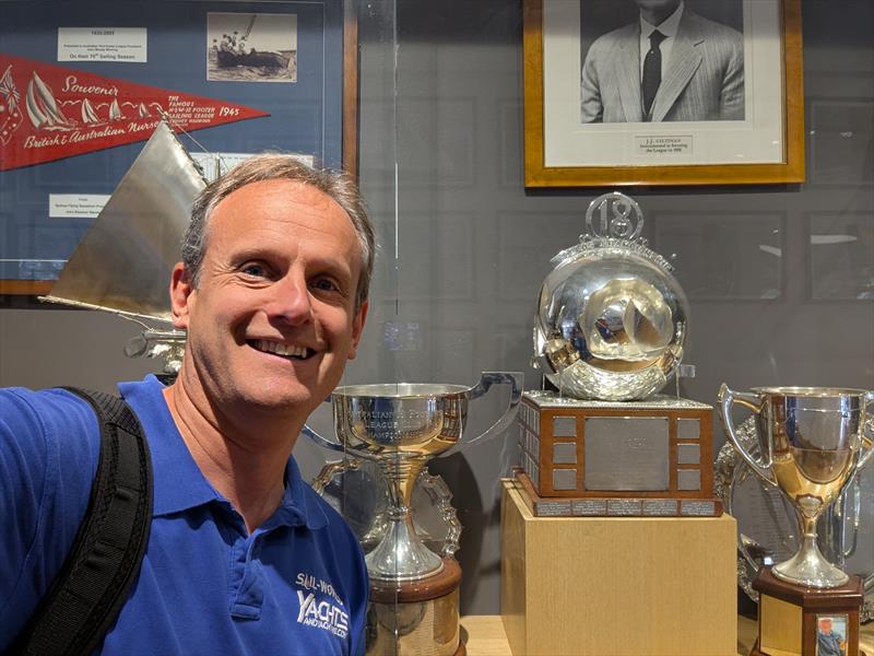 Selfie with the JJ Giltinan Trophy photo copyright Mark Jardine taken at Australian 18 Footers League