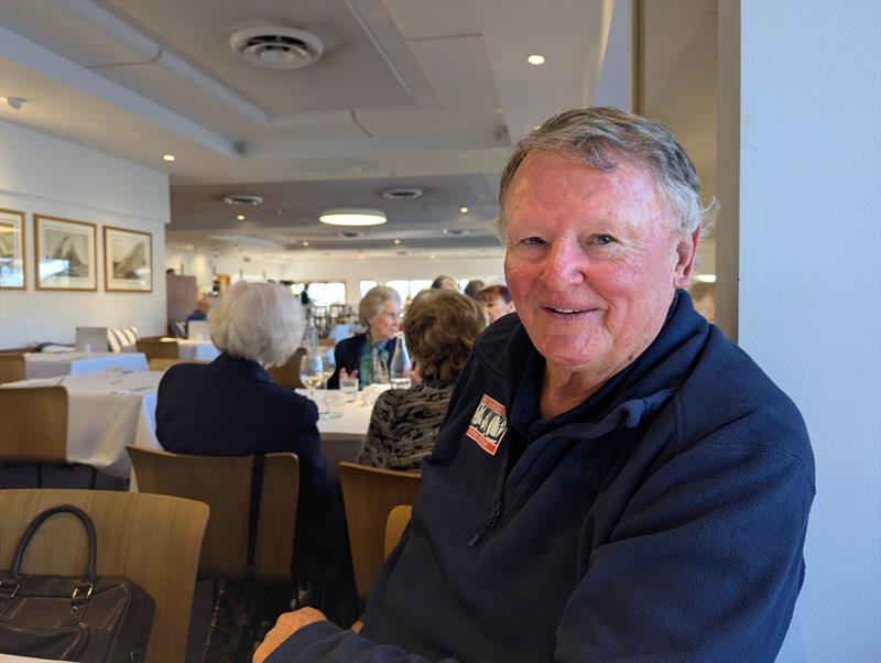 Terry Wise during lunch at the Australian 18 Footers League photo copyright Mark Jardine taken at Australian 18 Footers League