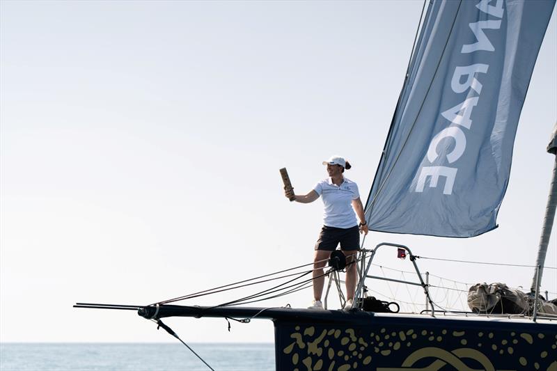 Tamara Echegoyen, Olympic Gold Medalist and sailor in The Ocean Race, delivers Nature Baton to Nice, France ahead of UNOC3 - photo © Tiger Brisius