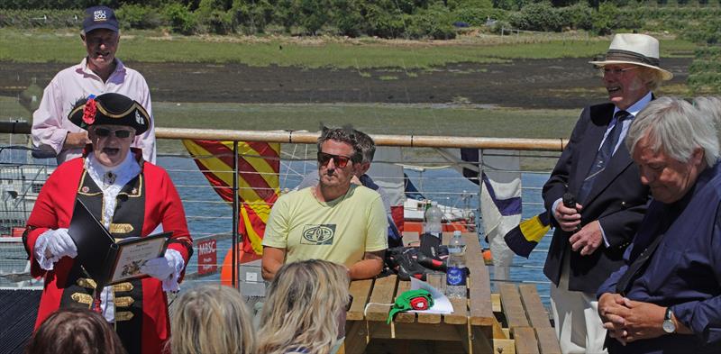 Town Crier, Rosy Raines, kicked off the proceedings with an ‘Oh yay, oh yay' during the Mengeham Rythe Sailing Club 75th Anniversary Celebrations - photo © Cat Dawtrey