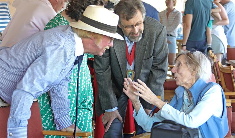 The Deputy Mayor and the Club President speak to special guest Rene Smith during the Mengeham Rythe Sailing Club 75th Anniversary Celebrations - photo © Cat Dawtrey