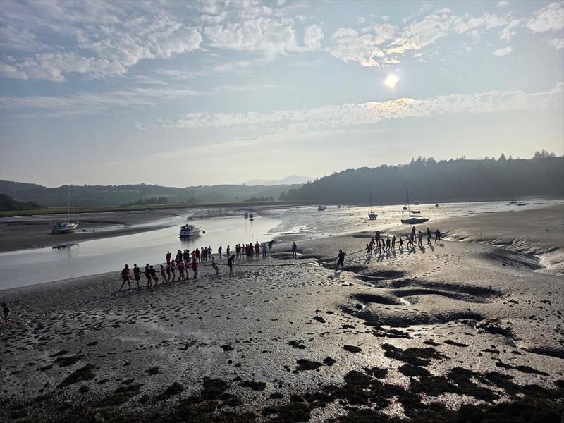 Solway Yacht Club Cadet Week - Glorious Kippford evening with the delights of “Mudlarks”! Tug o' War about to start! - photo © Finlay Train