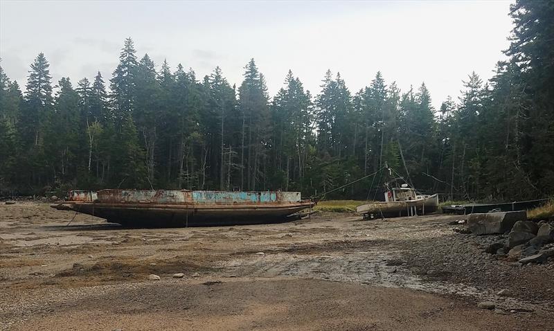 This hidden cove adjacent to Roque Bluffs State Park, Maine, which has been used as a local dumping ground for end-of-life commercial vessels for years, will have ADVs removed as part of a groundbreaking removal program photo copyright John Noll, State of Maine taken at 