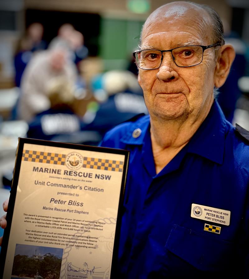 Peter Bliss received a Unit Commander's Citation for his dedication to service photo copyright Marine Rescue NSW taken at 