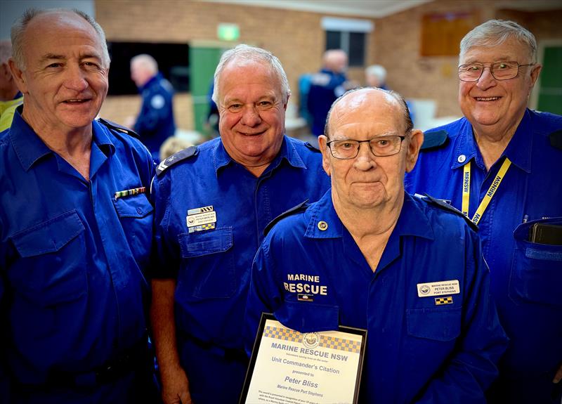 Peter Bliss with his fellow volunteers at Marine Rescue Port Stephens photo copyright Marine Rescue NSW taken at 