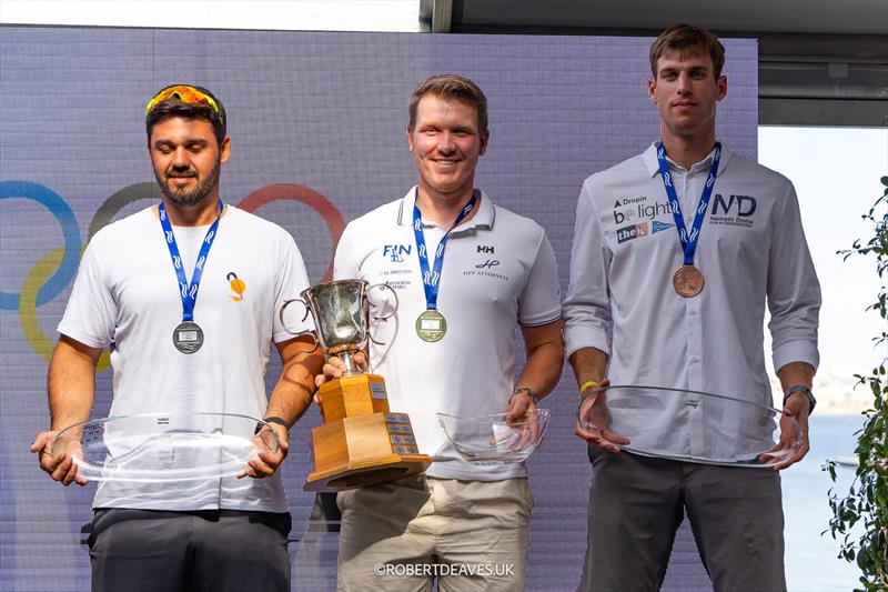 Top 3 Silver Cup - 2025 Finn Gold Cup podium - photo © Robert Deaves