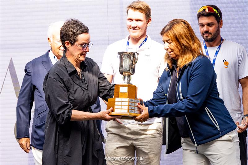 Georgia Bruder, left, with Finn Silver Cup - 2025 Finn Gold Cup podium - photo © Robert Deaves
