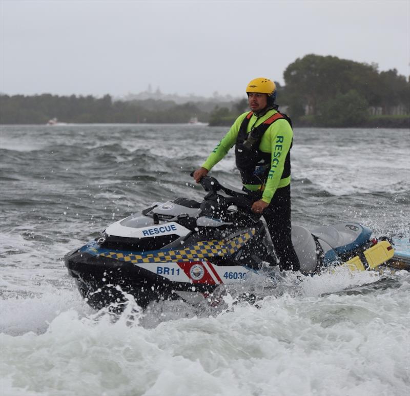 A Marine Rescue Brunswick volunteer on board BR 11 - photo © Marine Rescue NSW