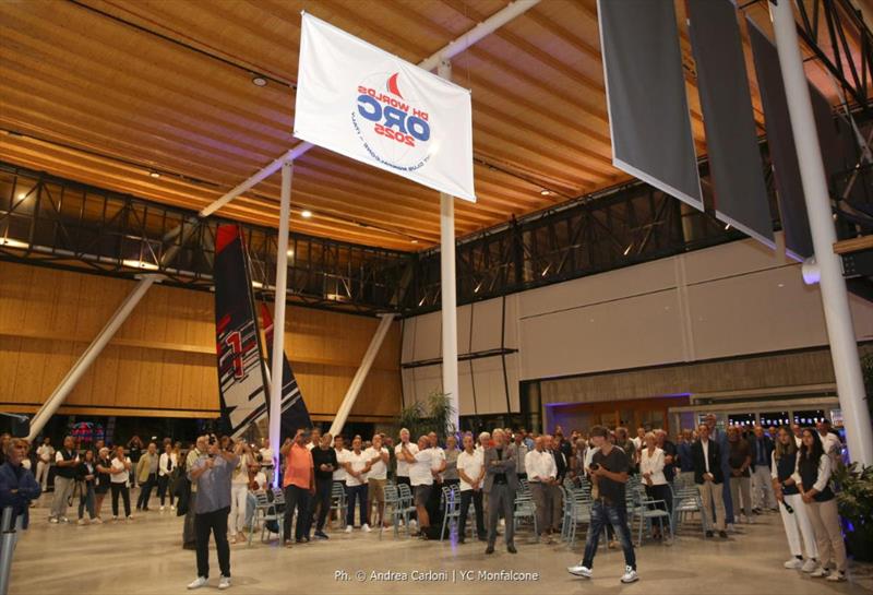 Hoisting the event flag - Opening Ceremony in Olympic Hangar - ORC DH World Championship 2025 Monfalcone - photo © Andrea Carloni