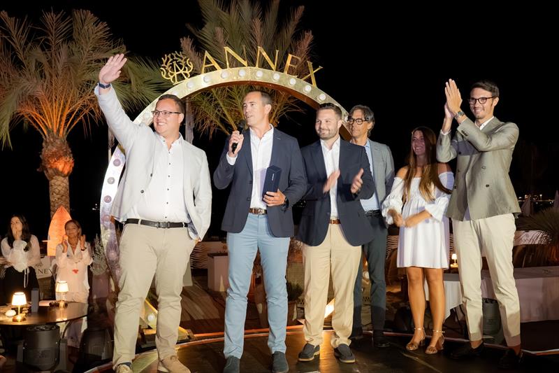 Sanlorenzo Yachts UK team receiving Bluegame sales award  photo copyright Sanlorenzo UK taken at 