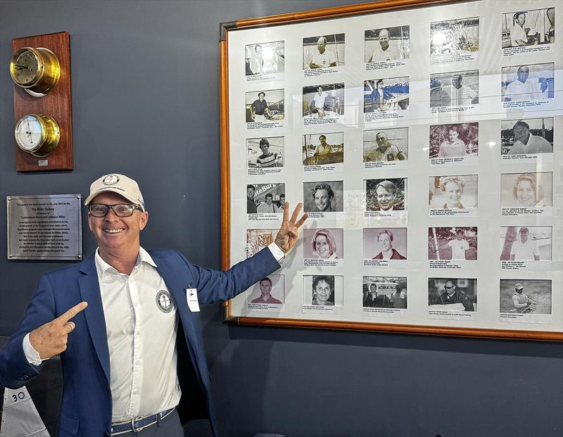 Ever the card - the now Adrian Finglas looks back to the then Aidz.. photo copyright Adrian Finglas taken at Royal Queensland Yacht Squadron