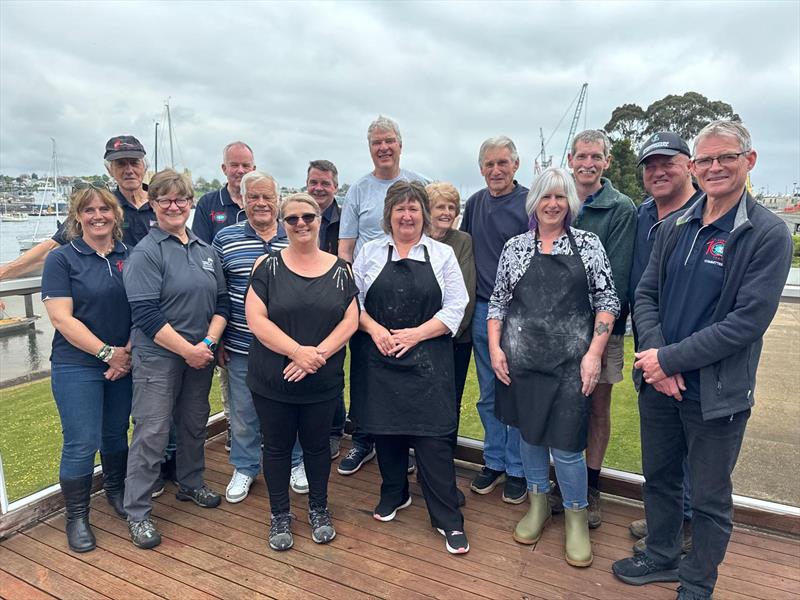 A few of Mersey Yacht Club and ORCV volunteers; Far left Sam McGrath MYC Commodore and in the back grey shirt ORCV Vice Commodore Paul Roberts - Melbourne to Devonport Yacht Race photo copyright Jane Austin / ORCV media taken at Ocean Racing Club of Victoria