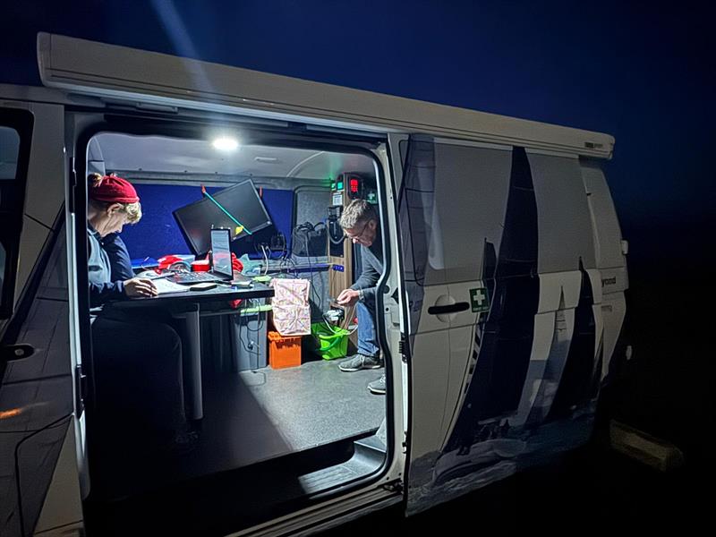 Race directors Jeremy Walton and Catherine North in the ORCV race van - Melbourne to Devonport Yacht Race photo copyright Jane Austin / ORCV media taken at Ocean Racing Club of Victoria