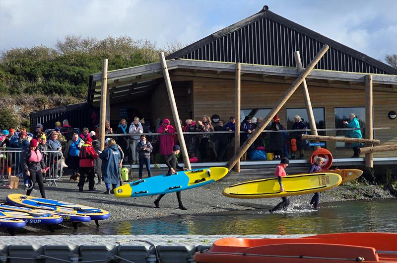 85 swimmers took to the Children's Sailing Trust's Trevassack Lake for the first Cornwall Swim Festival - photo © CST
