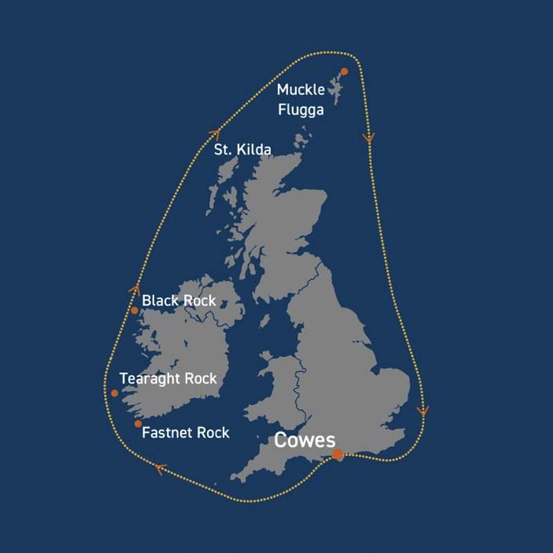 2026 Round Britain and Ireland Race map - photo © Royal Ocean Racing Club