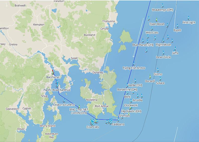 Fleet from Friendly Beaches all the way around to home at 0615hrs local on December 30, 2025 - photo © Predictwind.com