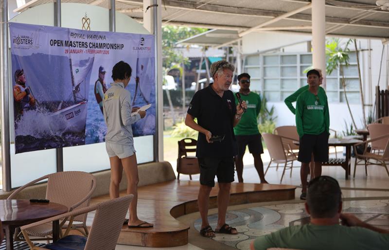 Morten Jakobsen speaks during the Royal Varuna Yacht Club Open Masters Championship briefing - photo © Mark Jardine