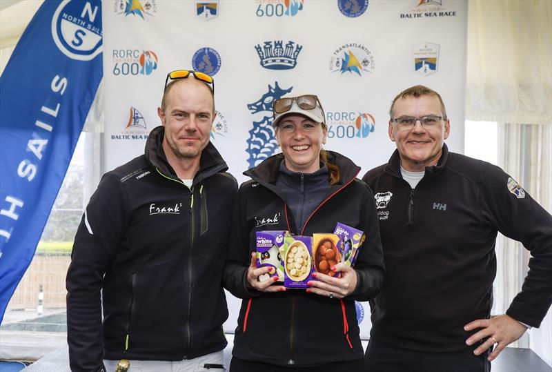 Frank 3 in the chocolates with RORC Vice Commodore Derek Shakespeare - photo © Paul Wyeth / RORC