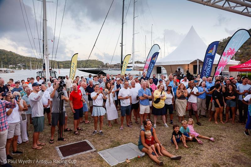 Competitors enjoying the daily prizegivings at Nelson's Dockyard - Antigua Racing Cup 2026 - photo © Paul Wyeth / Antigua Racing Cup