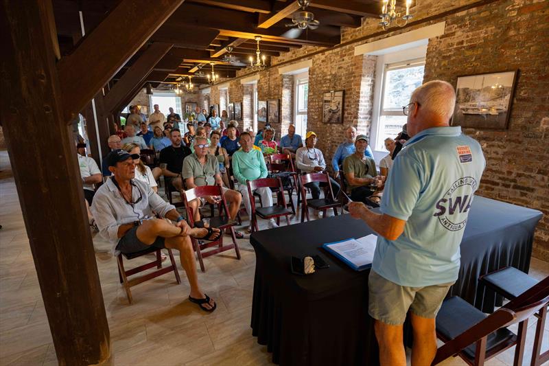 Antigua Sailing Week 2026 - Skippers' Briefing ahead of the first day of sailing from English Harbour to Green Island - photo © Tim Wright / www.photoaction.com / ASW