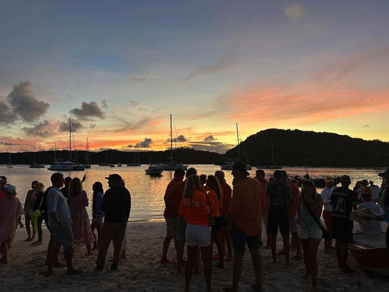 Antigua Sailing Week 2026 Day 1 - As the sun set, participants were looking forward to another great day on the water as they head for Maiden Island/Little Jumby on Day 2 - photo © Tim Wright / www.Photoaction.com / ASW