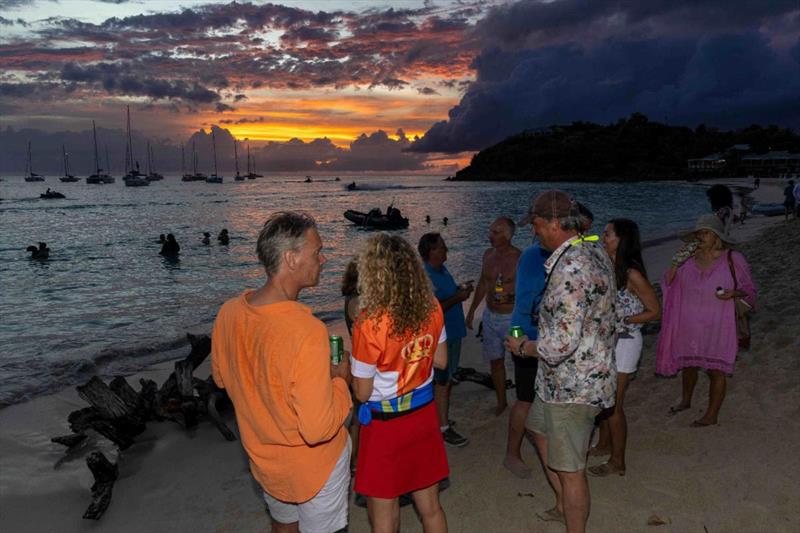 Enjoying the sunset with a cold Heineken on FFryes Beach after a day on the water - photo © Tim Wright / Photoaction.com