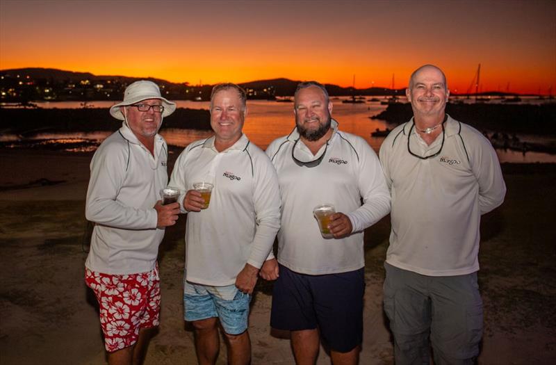 Goggles and his winning Mister Magoo crew in front of a beautiful sunset at WSC - photo © Vampp Photography
