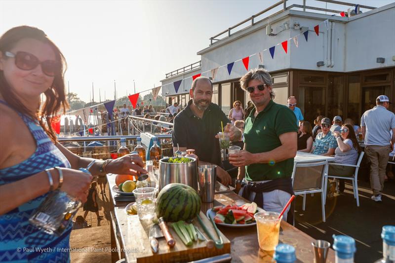 Celebrations after racing at Poole Yacht Club on Sunday at the International Paint Poole Regatta 2026 - photo © Paul Wyeth / www.pwpictures.com
