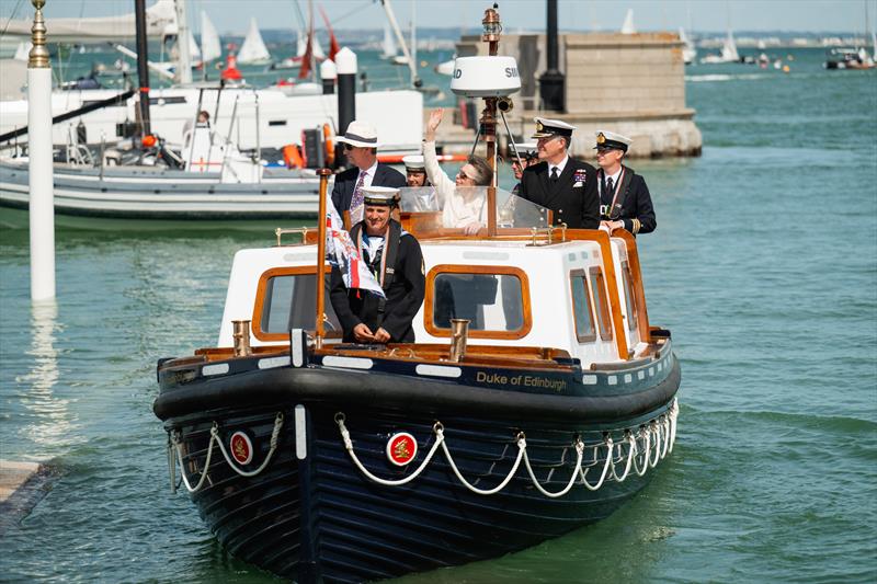 Her Royal Highness arrives at the Royal Yacht Squadron during North Sails Cowes Week - photo © Cowes Week / Martin Allen