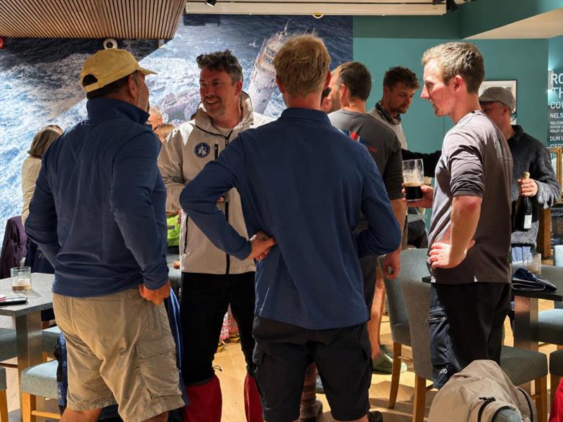 Jetpack and Fujitsu British Soldier celebrate their race and share stories back at the RORC Cowes Clubhouse - 2026 RORC Round Britain and Ireland Race day 14 - photo © RORC