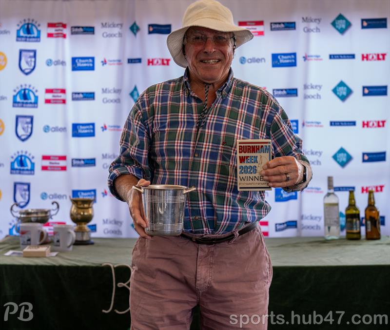 Ant Law, sailing legend and winner of the Dinghy Fast Handicap fleet at Burnham Week 2026 - photo © Petru Balau Sports Photography / sports.hub47.com