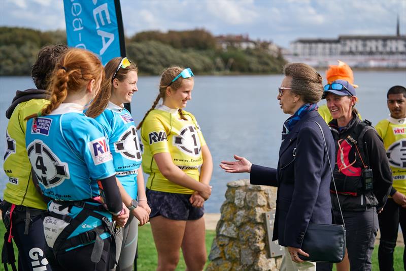 HRH with cadets at the National Sailing and Windsurfing Regatta photo copyright Nat Rosa taken at 